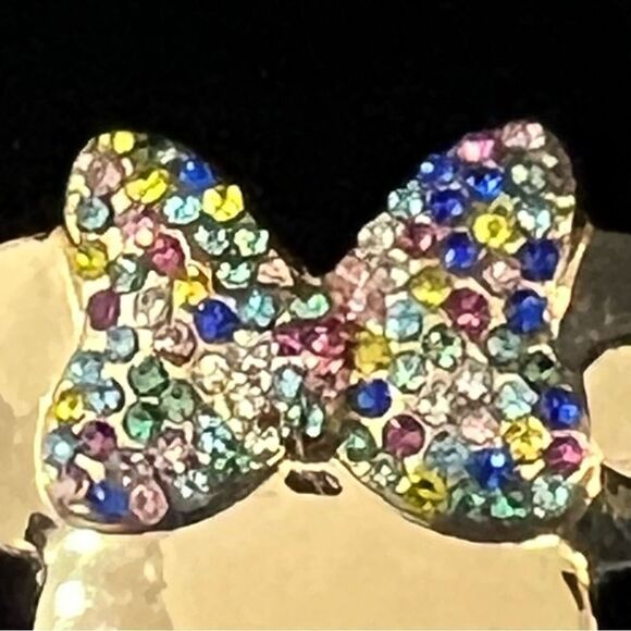 Disney  X Baublebar Minnie Mouse Gold Plated Multi Colored Bow Earrings - Picture 5 of 11